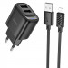 СЗУ Hoco C141A Smart 2.1A (2USB-A) + кабель USB to Lightning (Black)
