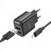 Фото СЗУ Hoco C141A Smart 2.1A (2USB-A) + кабель USB to Lightning (Black) на vchehle.ua
