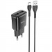 СЗУ Hoco C88A Star round 2.4A (2USB-A) + кабель USB to Type-C (Черный)