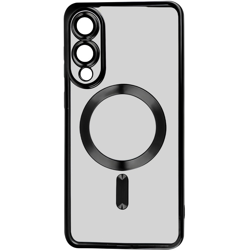 TPU чехол Fibra Chrome with Magnetic safe для Samsung Galaxy S25 Edge (Black)