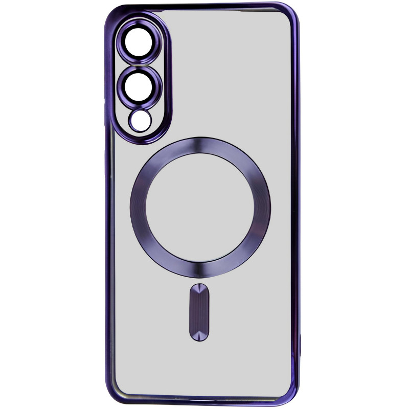 TPU чехол Fibra Chrome with Magnetic safe для Samsung Galaxy S25 Edge (Purple)