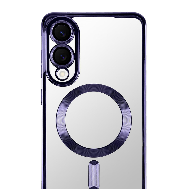 Фото TPU чехол Fibra Chrome with Magnetic safe для Samsung Galaxy S25 Edge (Purple) на vchehle.ua