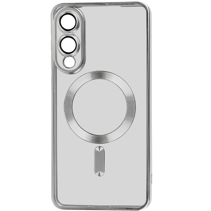 TPU чехол Fibra Chrome with Magnetic safe для Samsung Galaxy S25 Edge (Silver)