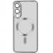 TPU чехол Fibra Chrome with Magnetic safe для Samsung Galaxy S25 Edge (Silver)