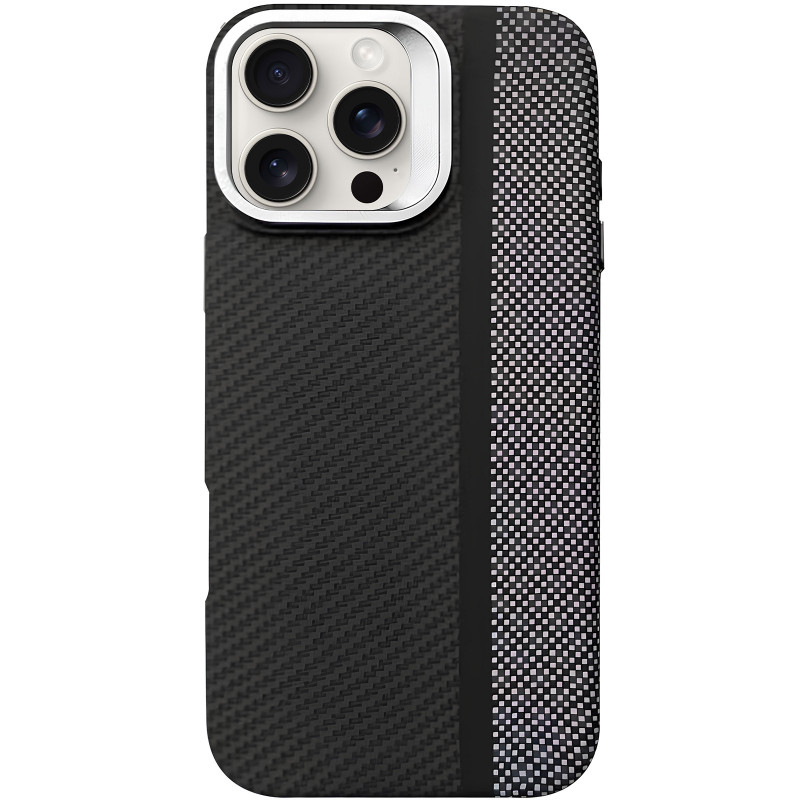 TPU чехол Pixel Craft with Magnetic Safe для Apple iPhone 16 Pro (6.3") (Carbon Line)