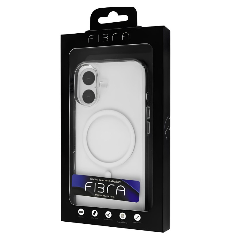 Фото TPU+Acrylic чехол Fibra Crystal with Magnetic safe для Apple iPhone 17 (6.3") (Clear) на vchehle.ua