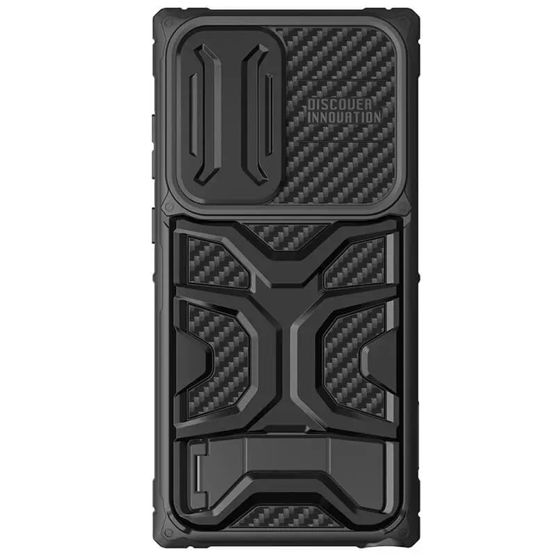 Фото TPU+PC чехол Nillkin CamShield Adventurer Pro (шторка на камеру) для Samsung Galaxy S23 Ultra (Armor Black) на vchehle.ua