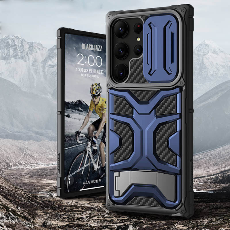 Купить TPU+PC чехол Nillkin CamShield Adventurer Pro (шторка на камеру) для Samsung Galaxy S23 Ultra (Interstellar Blue) на vchehle.ua