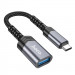 Уцінка Перехідник Hoco UA24 Type-C male to USB female 3.0 (Пошкоджене пакування / Metal gray)