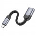Фото Уцінка Перехідник Hoco UA24 Type-C male to USB female 3.0 (Пошкоджене пакування / Metal gray) в маназині vchehle.ua
