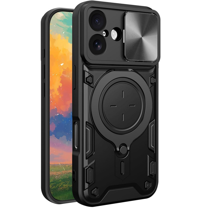 Ударопрочный чехол Bracket case with Magnetic для Apple iPhone 17 (6.3") (Black)