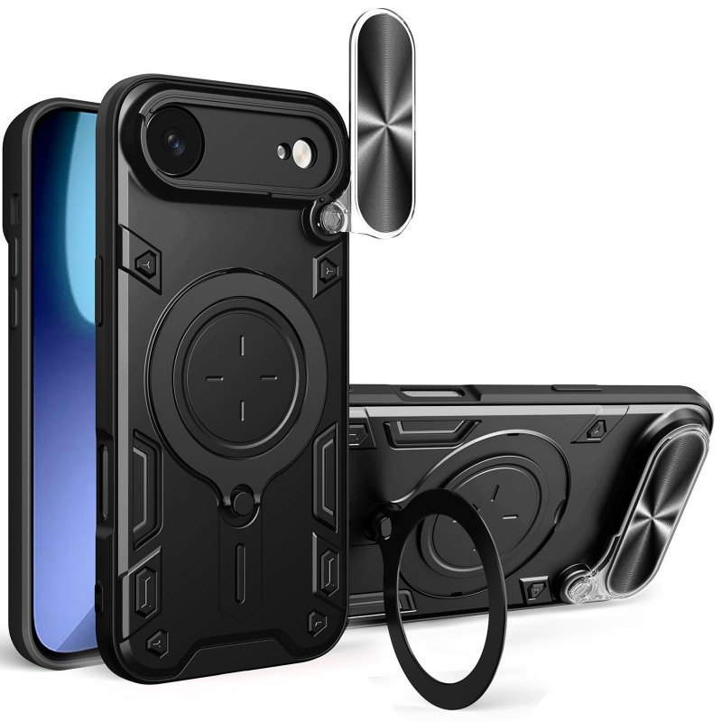 Фото Ударопрочный чехол Bracket case with Magnetic для Apple iPhone 17 Air (6.5") (Black) на vchehle.ua