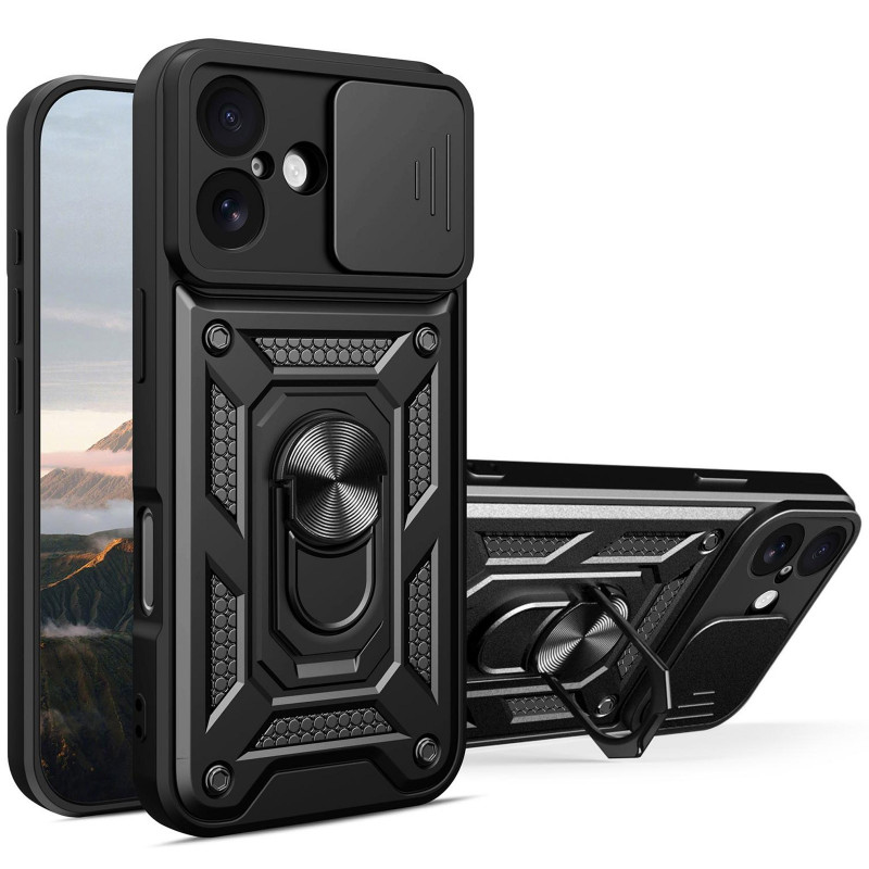 Фото Ударопрочный чехол Camshield Serge Ring для Apple iPhone 17 (6.3") (Черный) на vchehle.ua