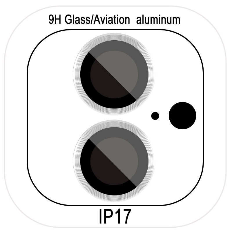 Защитное стекло Metal Classic на камеру (в упак.) для Apple iPhone 17 (6.3") (Серебряный / Silver)