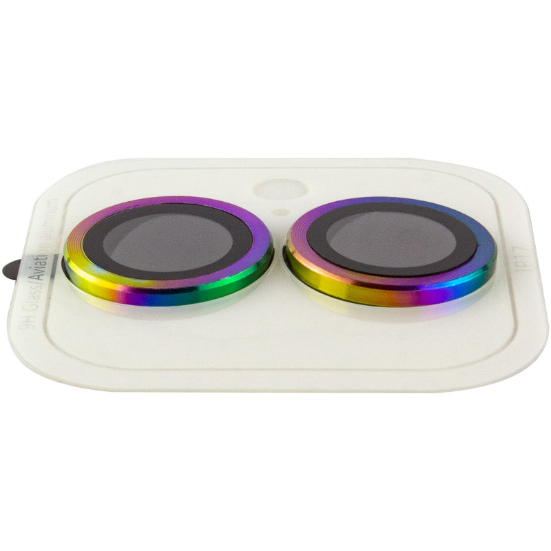 Фото Защитное стекло Metal Classic на камеру (в упак.) для Apple iPhone 17 (6.3") (Сиреневый / Rainbow) в магазине vchehle.ua