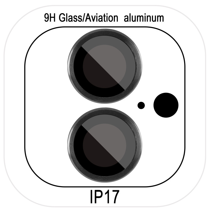 Защитное стекло Metal Classic на камеру (в упак.) для Apple iPhone 17 (6.3") (Черный / Black)