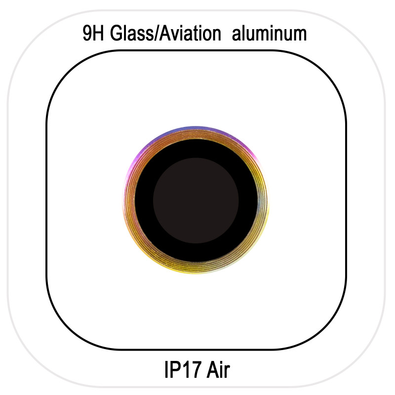 Защитное стекло Metal Classic на камеру (в упак.) для Apple iPhone 17 Air (6.5") (Сиреневый / Rainbow)