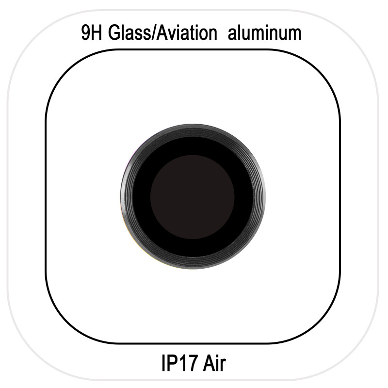 Защитное стекло Metal Classic на камеру (в упак.) для Apple iPhone 17 Air (6.5") (Черный / Black)