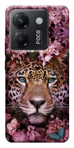 Чохол Леопард у квітах для Xiaomi Poco M7 Pro 5G