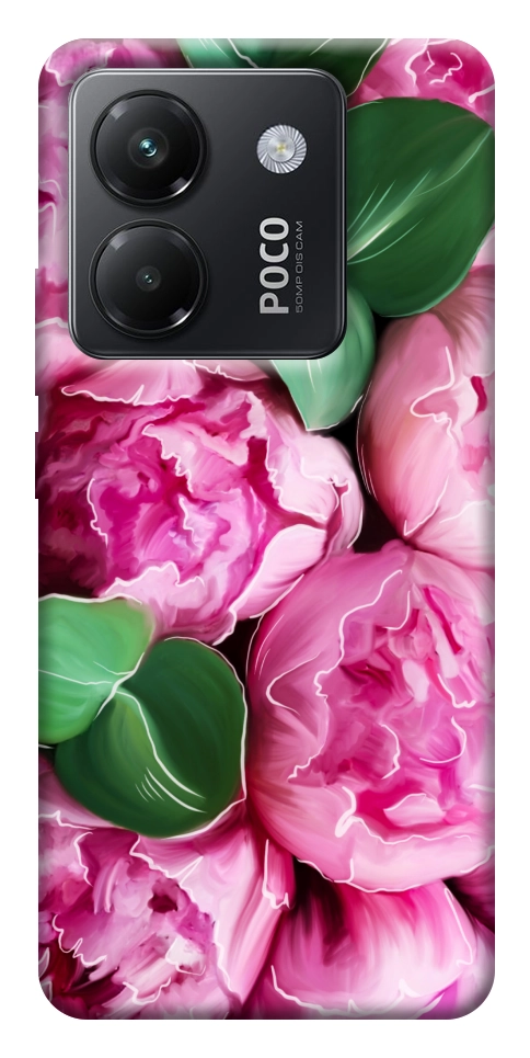 Чохол Пахкі півонії для Xiaomi Poco M7 Pro 5G