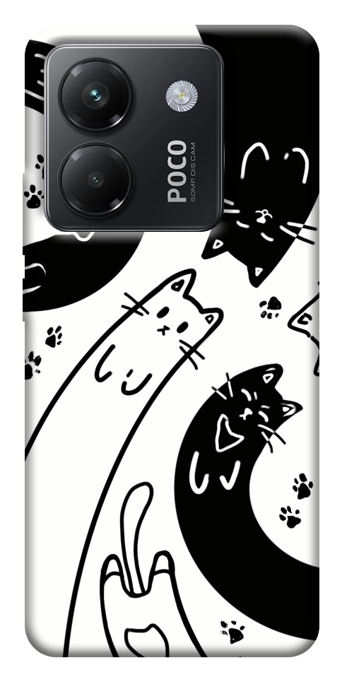 Чохол Чорно-білі коти для Xiaomi Poco M7 Pro 5G