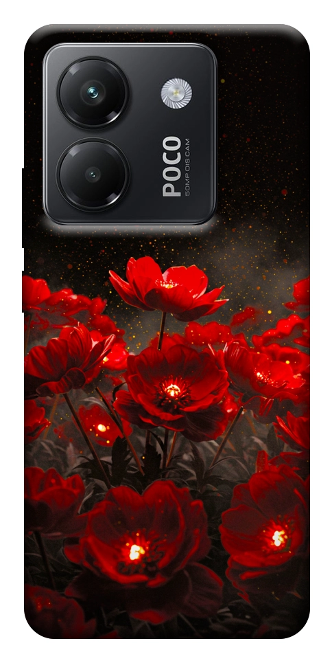 Чехол Burning flowers для Xiaomi Poco M7 Pro 5G