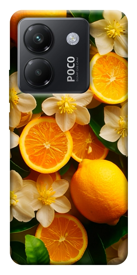 Чохол Лимони та квіти для Xiaomi Poco M7 Pro 5G