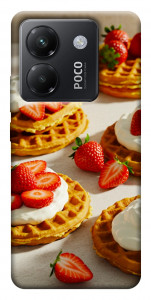 Чохол Вафлі з полуницею для Xiaomi Poco M7 Pro 5G