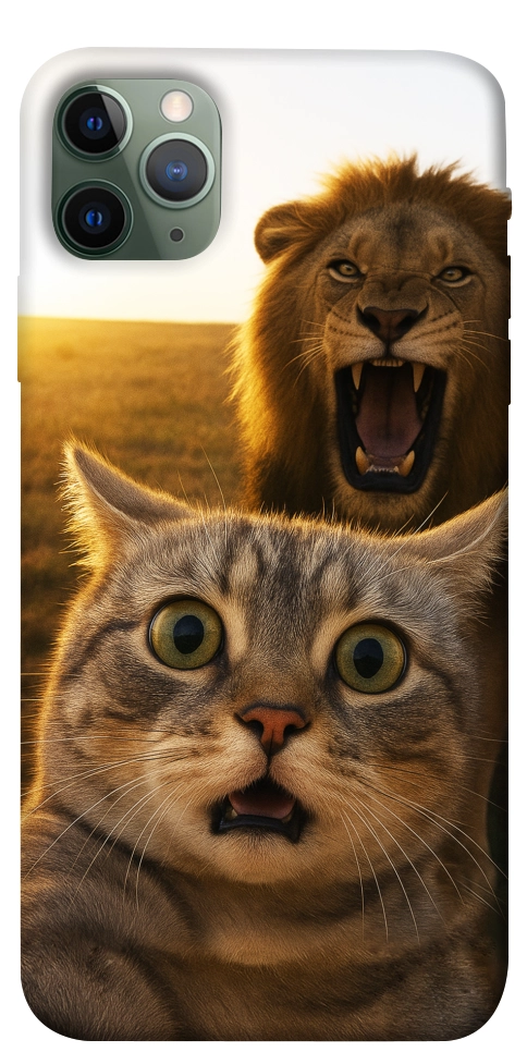 Чехол Shocked cat and lion для iPhone 11 Pro Max