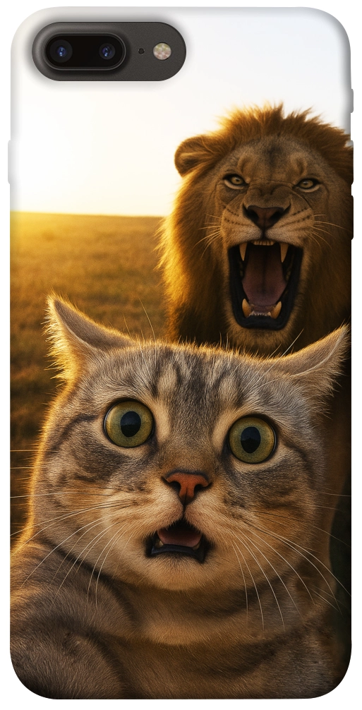 Чехол Shocked cat and lion для iPhone 7 Plus