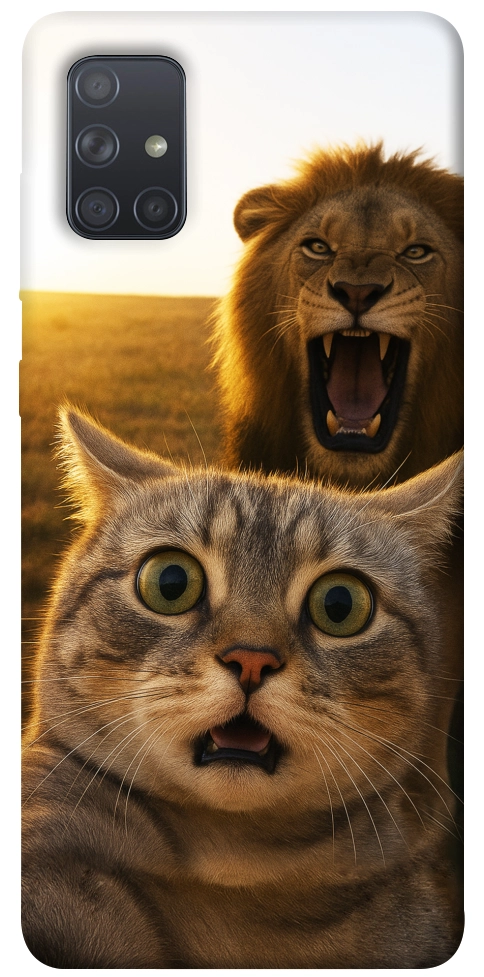 Чехол Shocked cat and lion для Galaxy A71 (2020)