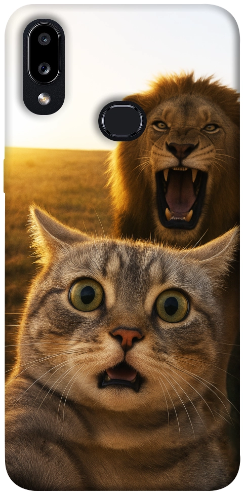 Чохол Shocked cat and lion для Galaxy A10s (2019)
