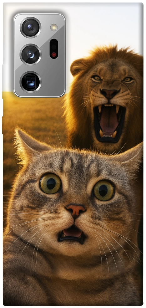 Чехол Shocked cat and lion для Galaxy Note 20 Ultra