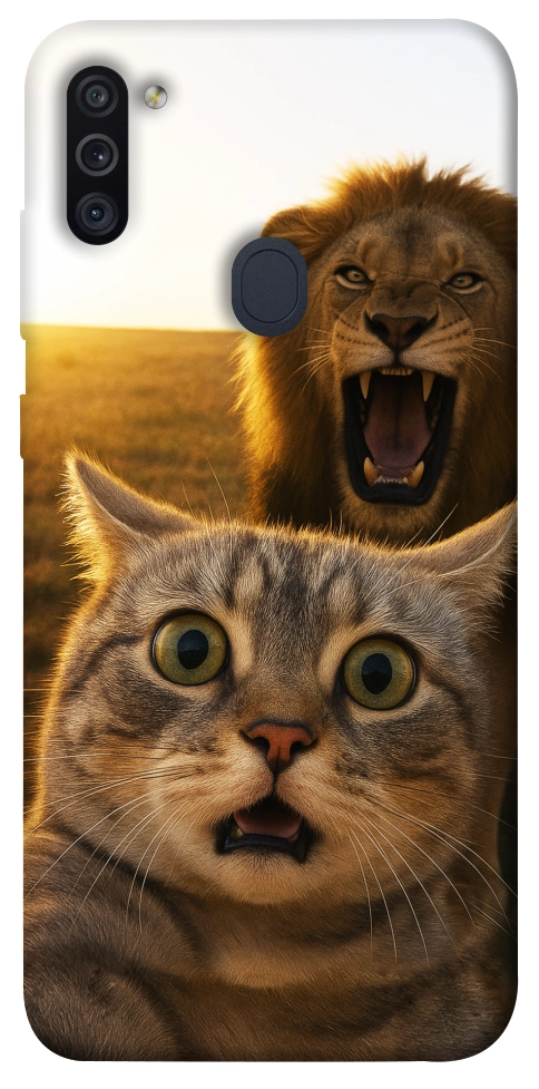 Чохол Shocked cat and lion для Galaxy M11 (2020)