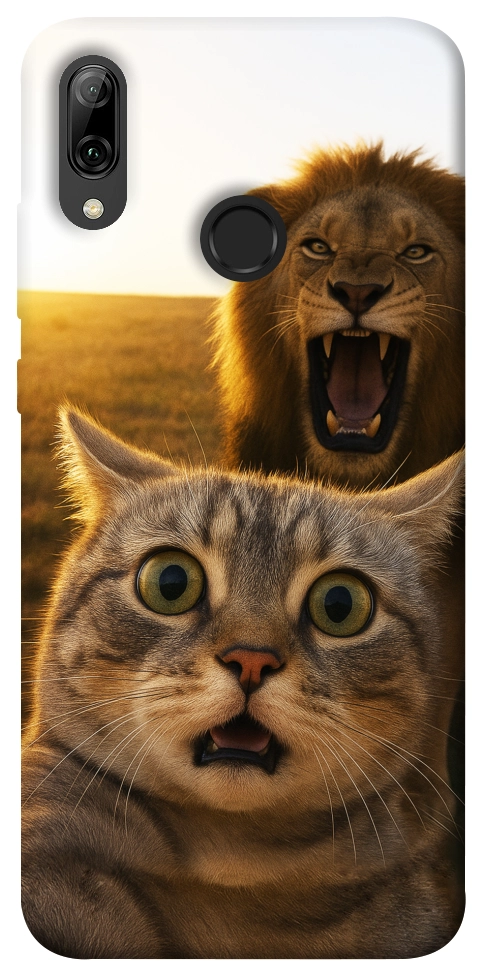 Чехол Shocked cat and lion для Huawei P Smart (2019)