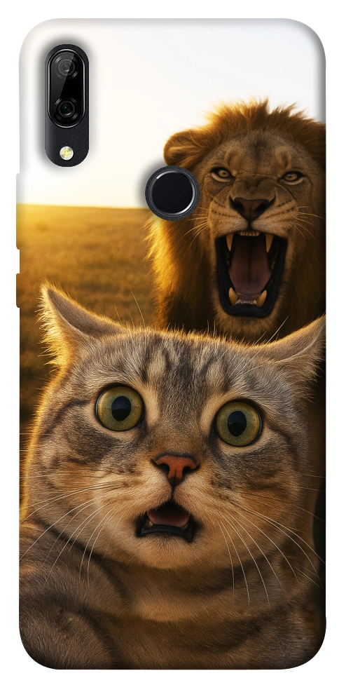 Чехол Shocked cat and lion для Huawei P Smart Z