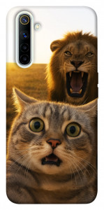 Чехол Shocked cat and lion для Realme 6