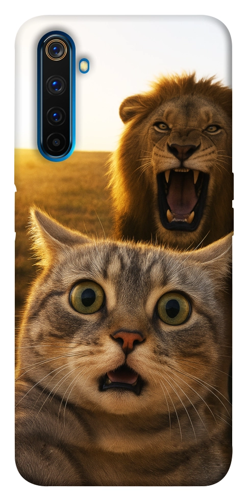 Чехол Shocked cat and lion для Realme 6 Pro