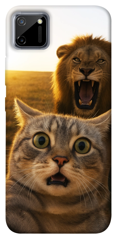 Чехол Shocked cat and lion для Realme C11