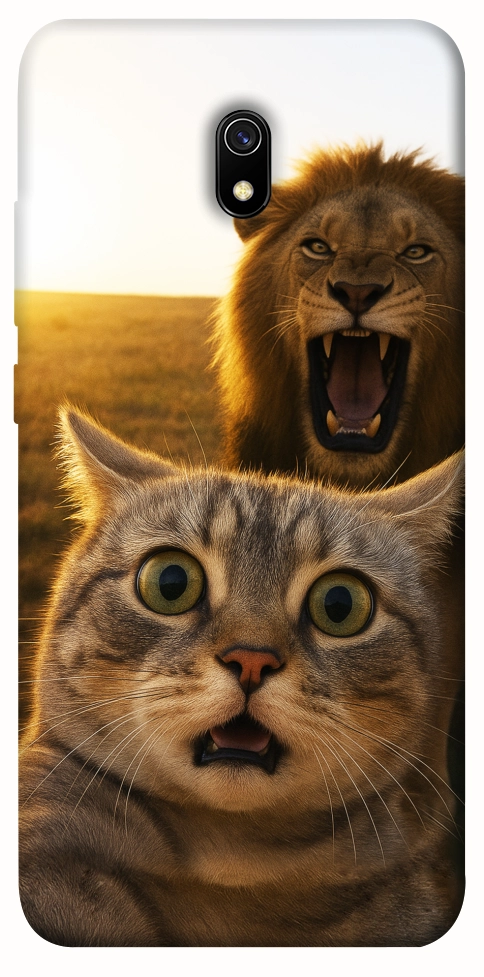 Чехол Shocked cat and lion для Xiaomi Redmi 8a