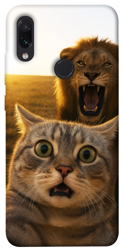 Чехол Shocked cat and lion для Xiaomi Redmi Note 7