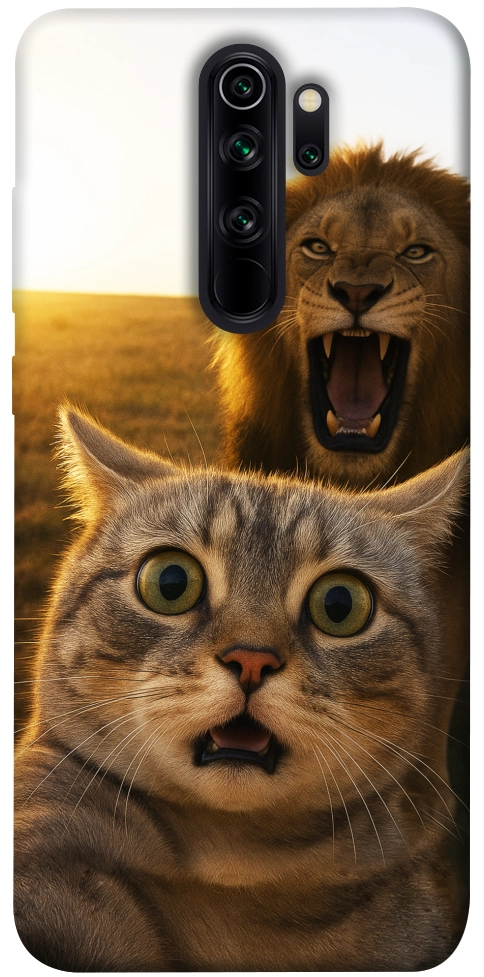 Чехол Shocked cat and lion для Xiaomi Redmi Note 8 Pro