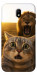 Чехол Shocked cat and lion для Galaxy J7 (2017)