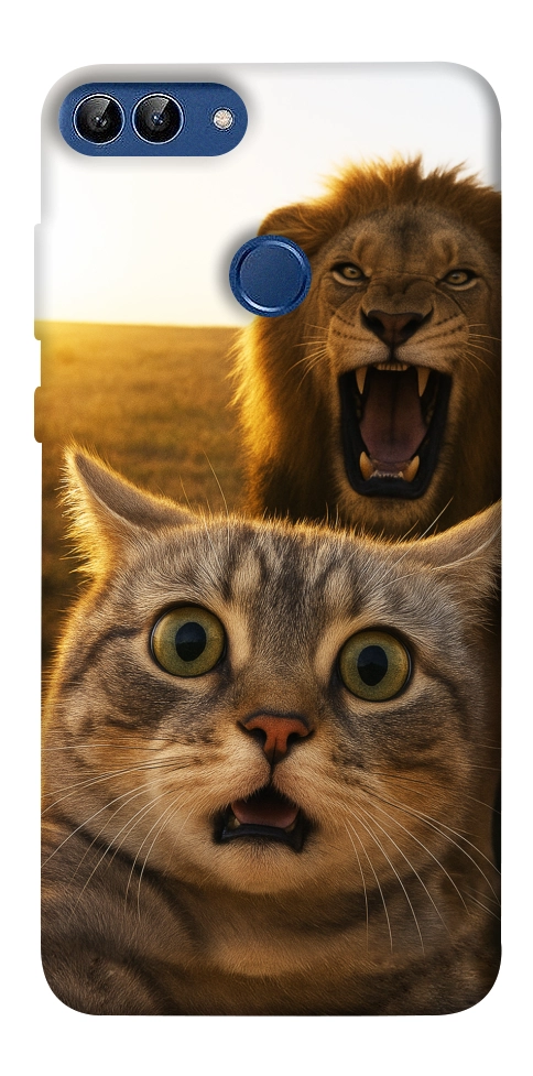 Чохол Shocked cat and lion для Huawei P Smart