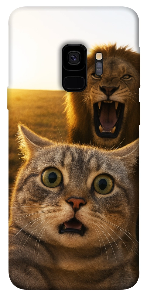 Чехол Shocked cat and lion для Galaxy S9
