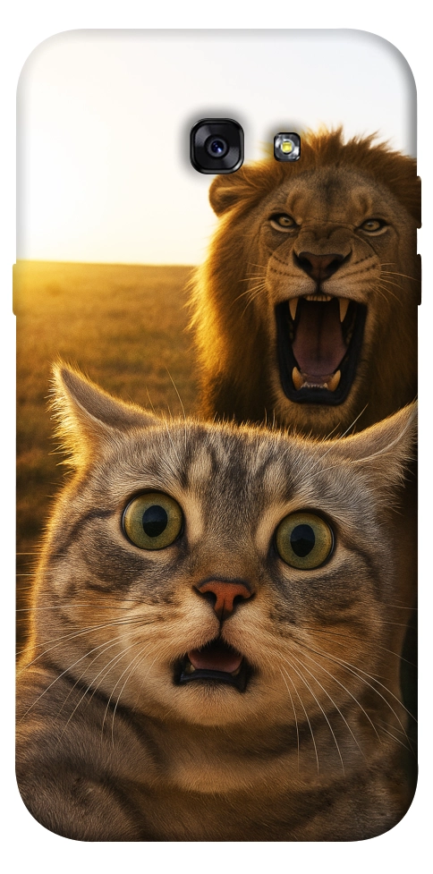 Чехол Shocked cat and lion для Galaxy A7 (2017)