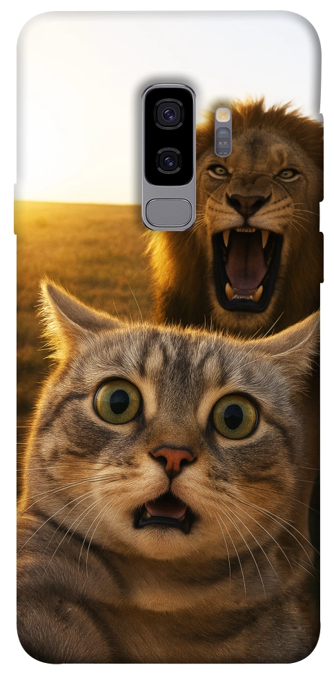 Чехол Shocked cat and lion для Galaxy S9+