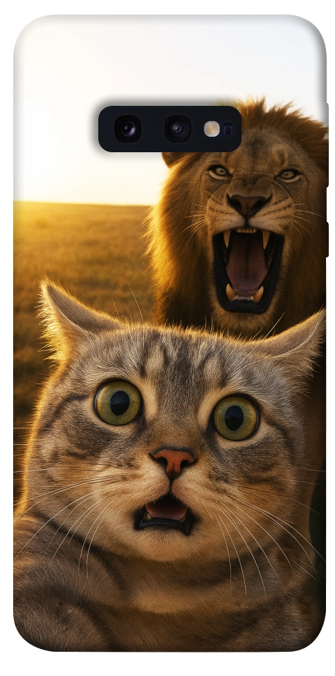 Чехол Shocked cat and lion для Galaxy S10e