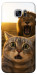 Чехол Shocked cat and lion для Galaxy S7 Edge