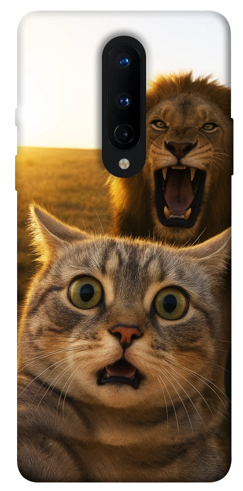 Чехол Shocked cat and lion для OnePlus 8